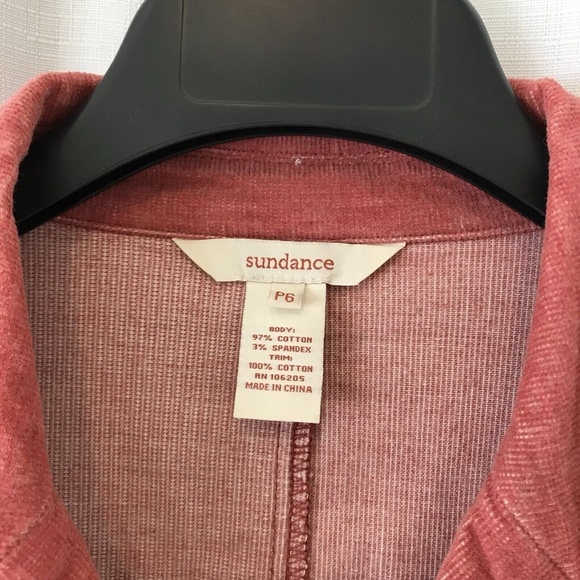 Sundance Women's Corduroy Velvet Blazer Size 6p Jacket Pink Cotton - Picture 6 of 13
